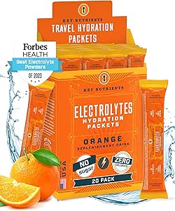 KEY NUTRIENTS Elektrolyte Pulver-Packets 20 Pack - Kein Zucker, Köstliche Tangy Orange, Hydration-Packets mit Elektrolyt-Pulver für Refreshing Elektrolyt Getränke Mix Packets - Zero Calories