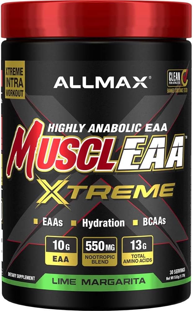 ALLMAX MUSCLEAA Xtreme, Lime Margarita - 532 g Pulver - Bietet EAAs, BCAAs & Hydration - Bis zu 30 Portionen...