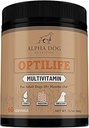 OptiLife Dog Multivitamin Powder - Adult Dog Multivitamin mit Probiotika, Allergy-Unterstützung, Gelenk-Unterstützung, Skin & Coat-Unterstützung - Hunde-Vitamine und Ergänzungen - Multivitamin für Hunde (60 Servietten)