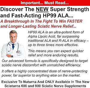 Sciatica Nerve Support Supplement with 900 mg HP-99 Alpha Lipoic Acid Formula - Max Strength ALA for Feet Hands Fingers Legs - Ultra Potent 18 in 1 Natural Peripheral Nerve Vitamins - 180 Capsules