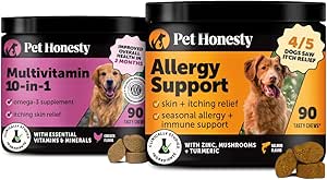 10 in 1 Multivitamin + Allergy-Unterstützung Soft Chew Supplement Bundle - Skin & Seasonal Pollen Allergien - Itch Relief für Hunde - Gelenk, Verdauung, Herz, Haut, Mantel &amp; Immununterstützung Vitamin