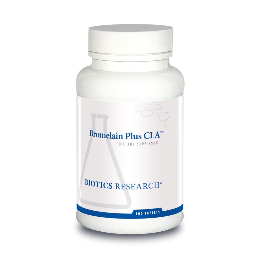 Biotics Research Bromelain Plus CLA liefert Bromelain und Papain, bietet ergänzende Enzymunterstützung, unterstützt Muskelkomfort 100 Tabletten