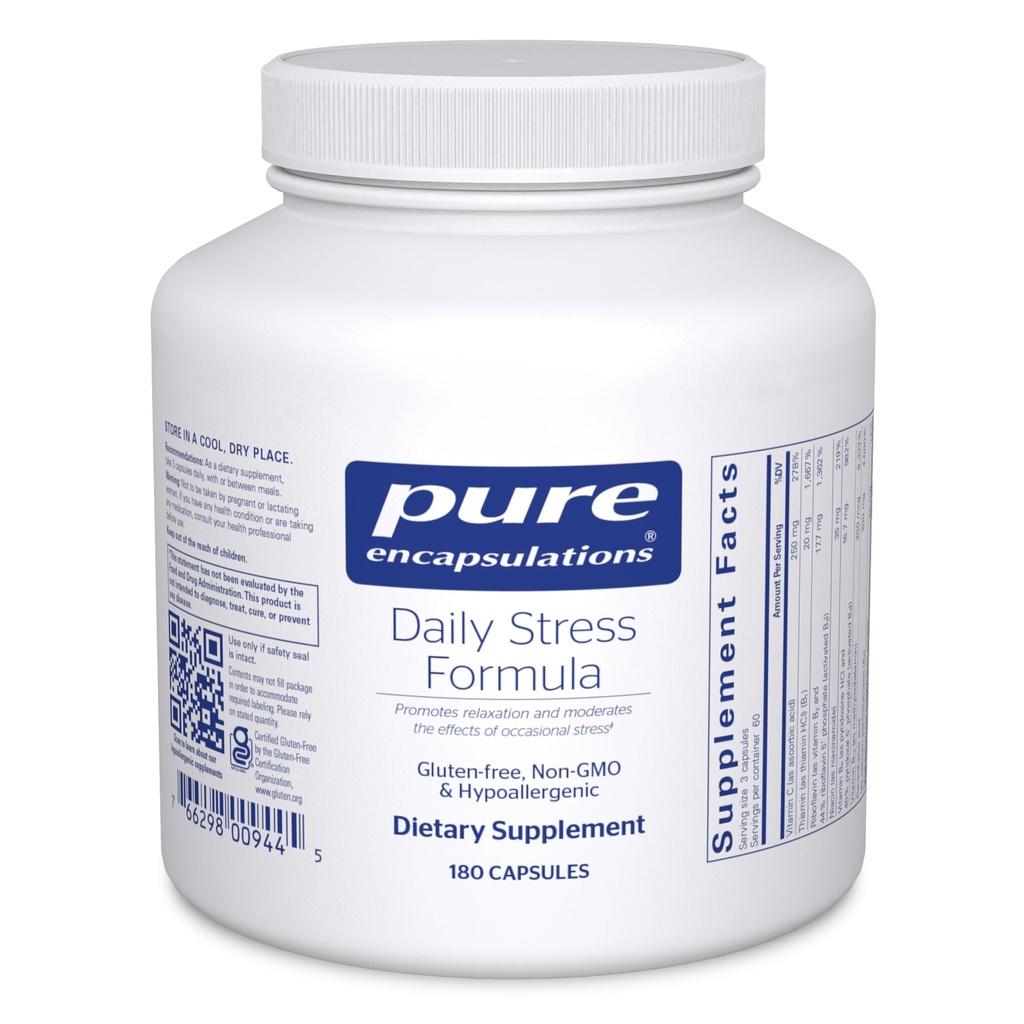 Pure Encapsulations Daily Stress Formula | Fördert Entspannung und Moderaten Die Auswirkungen des okzialen Stresss*| 180 Kapseln