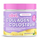 Obvi Collagen Peptide Colostrum Powder | Multi-Collagen Peptide mit Grass-Fed Bovine Colostrum | Unterstützt Gut Gesundheit, Immune, Haut und Haar | Glutenfrei, Keto-Friendly | Lemon Sorbet, 30 Servietten