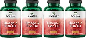 Swanson Omega 3 Fish Oil Supplement Herz Gehirn und Joint Support GMO-freie EFAs 180 mg EPA Plus 120 mg DHA 150 Softgel Kapseln Zitrone Flavor (4 Pack)