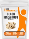 BulkSupplements.com Black Maca Powder - Black Maca Root Supplement, Kräuterergänzung für Herren & Frauen - Vegan, Glutenfrei, 750mg pro Servierung, 500g (1.1 lbs) (Pack von 1)