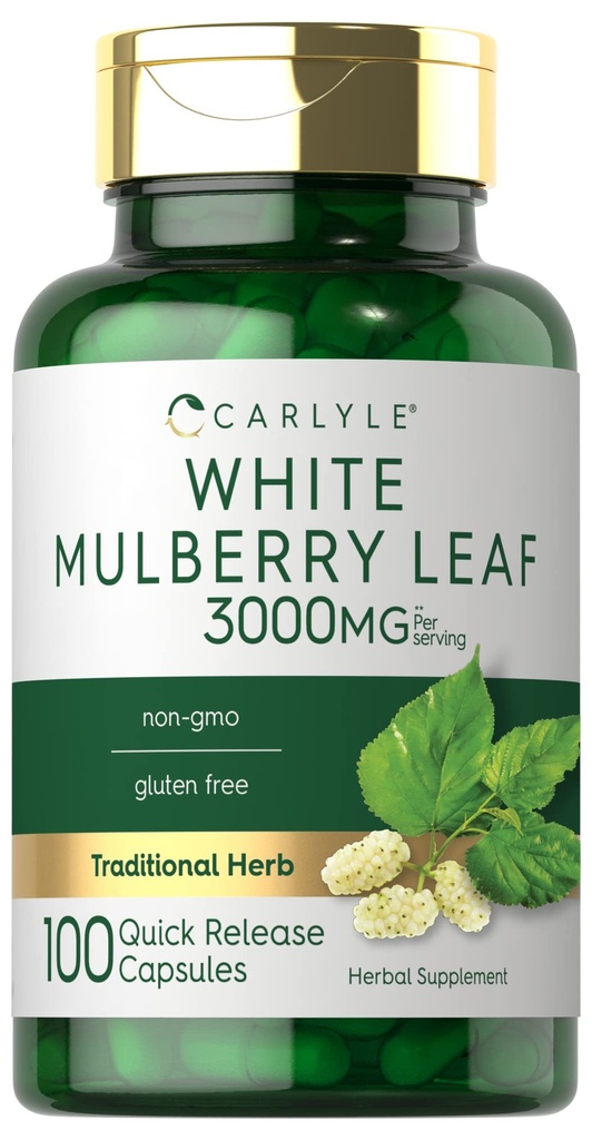 Carlyle Mulberry Blatt Extrakt | 3000mg | 100 Kapseln | Non-GMO und glutenfreie Kräuterergänzung