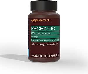 Elements One Daily Adult Probiotic Blend, Unterstützt gesunde Colon und Immunfunktion, 50 Billion CFU (2 Strains), 30 Kapseln, 1 Monat Versorgung (Packaging May Vary)