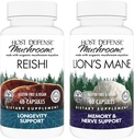 Host Defense Bundle mit Reishi Capsules, 60 Count & Lion's Mane Capsules, 60 Count - Unterstützung Herz & Immune Gesundheit - Unterstützung Gehirn Gesundheit, Gedächtnis & Fokus*