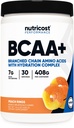 Nutricost BCAA + Hydration Powder (Peach Ringe) 30 Servierungen - verzweigte Kette Aminosäuren mit Hydration Complex - Glutenfrei, Non-GMO