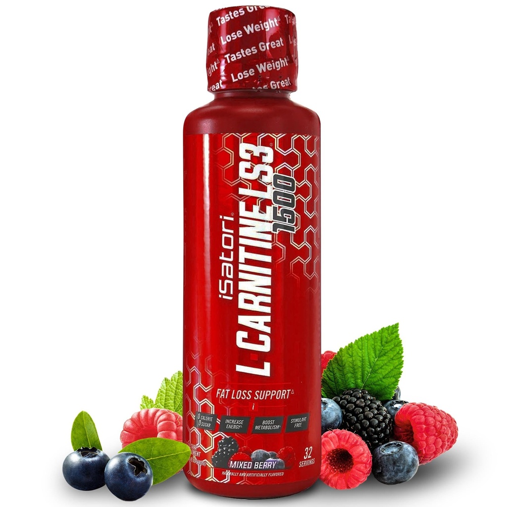 iSatori L-Carnitin LS3 1500, Triple-Blend Liquid L Carnitine Supplement, mit Acetyl & Tartrate, Stimulant Free, Low Calories, Zucker & Glutenfrei, Keto-Friendly, Gemischte Berry Flavor (32 Servierungen)