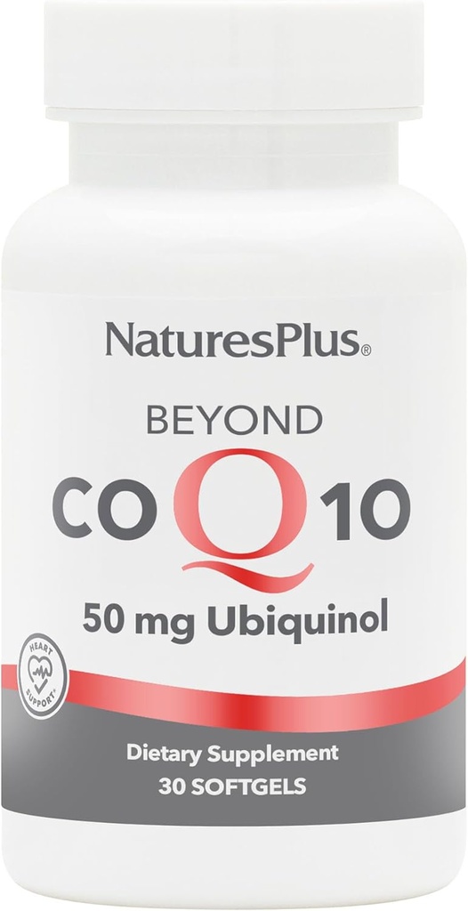 NaturesPlus Beyond CoQ10 50 mg - 30 Softgels - Bietet High-Strength Ubiquinol - Unterstützt Gesamt Wohlbefinden - 30 Servietten