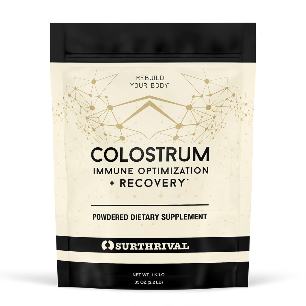 Surthrival: Kolostrum-Pulver (1 Kilo, 2,2lbs), Immun-Optimierung & Erholung, Pulver-Diätsergänzung, Gut Gesundheit, Immununterstützung, Keto Friendly