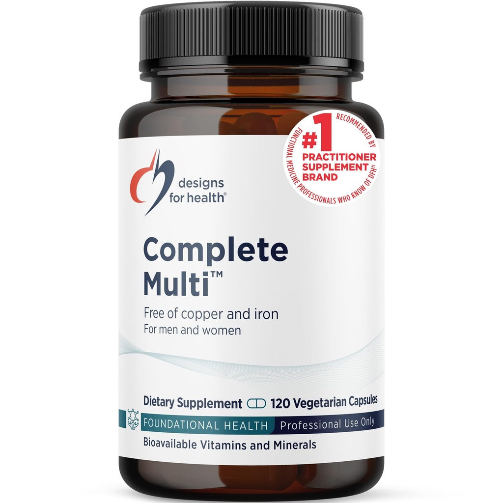 Designs für Gesundheit DFH Complete Multi - Umfassende Multi Vitamin + Mineral Supplement mit Folat, 1000 IU Vitamin D, Immununterstützung Vitamine - Multivitamin mit Kein Kupfer, kein Eisen (120 Kapseln)