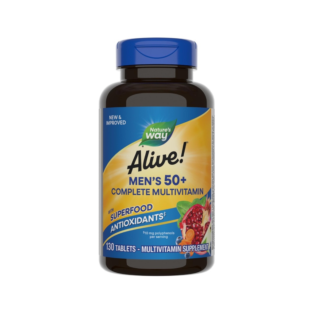 Der Weg der Natur lebt! Männer 50+ Multivitamin Kompletttabletten, tägliches Multivitamin für Männer über 50, unterstützt Zellstoffwechsel, Herz, Muskel & Augengesundheit *, Vitamine mit hoher Potenz, 130 Tabletten