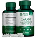 Prime Code [ 3 in 1] CoQ10 250mg mit Magnesium Glycinat und Vitamin E | CoQ10 Kapseln 250mg | Magnesium Glycinat 200mg | Vitamin E 15mg | Non-GMO | Gluten & Soy Free | Vegan