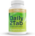 Daily2Tab - All You Need Multivitamin Plus Multimineral Formula. 26 essentielle Nährstoffe für Frauen und Männer, 60 Tabletten