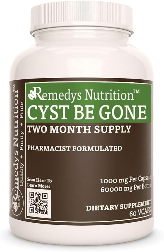 Remedy's Ernährung Cyst Gone | 1.000 mg, 60 Vegan Kapseln pflanzliche Nahrungsergänzung | Zwei Monate Versorgung