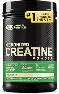 Optimum Nutrition Micronized Creatine Monohydrat Pulver, ungeflammt, 240 Servierungen, 1200 Gramm (Packaging Mai Vary)