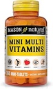 MASON NATURAL Mini Multi Vitamine, Vitamine A, C, D3, E, B1, B2, B3, B6, B12, Folat und Calcium für Gesamtgesundheit, 1 Jahr Versorgung