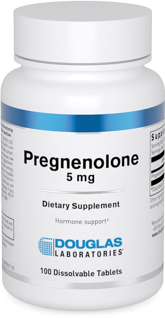 Douglas Laboratories Pregnenolone 5 mg | Nahrungsergänzungsmittel | Gehirn, Ovaries, Leber, Hormonunterstützung* | 100 Tabletten