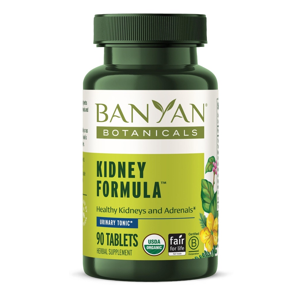 Banyan Botanicals Kidney Formula – Organic Kidney Supplement mit Gokshura – Verjüngende Kräutermischung zur Unterstützung von Nieren und Urinary Tract Balance* – 90 Tabletten – Non-GMO Sustainable Sourced Vegan