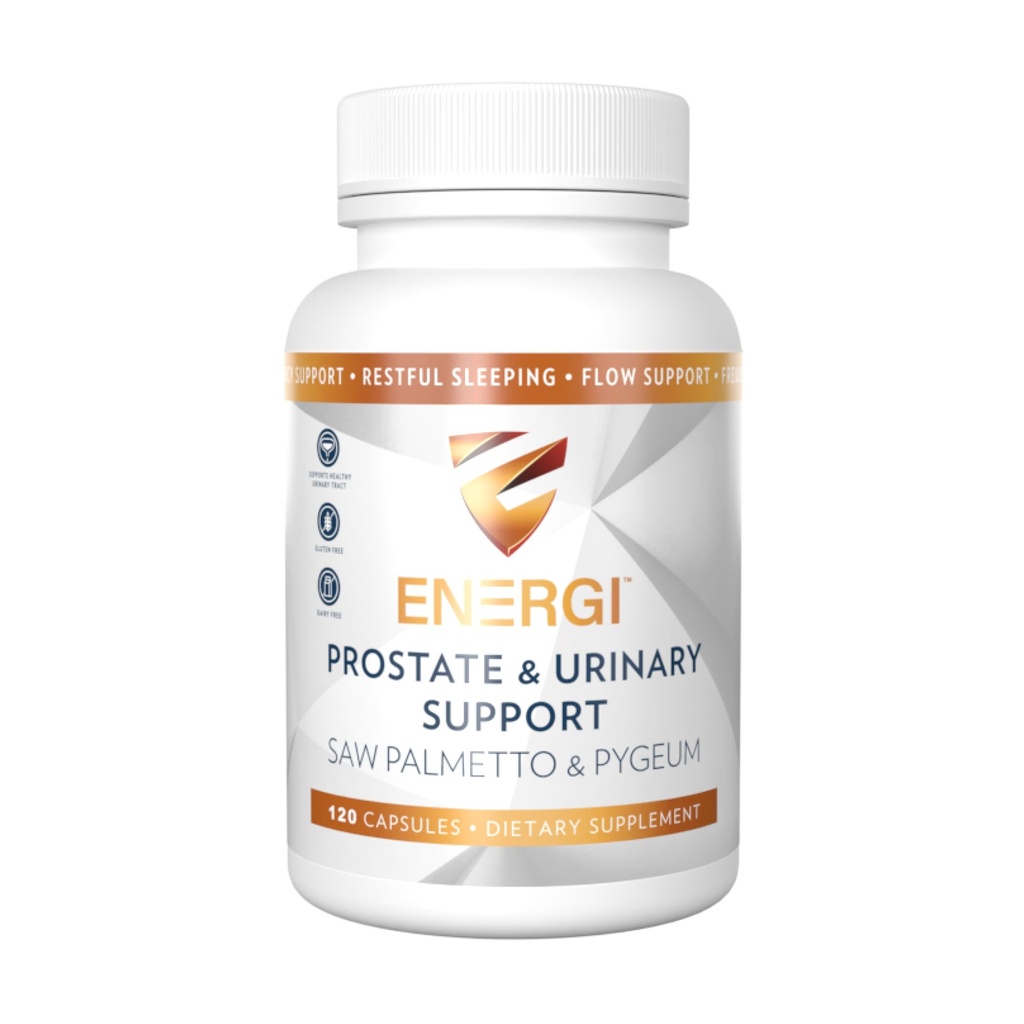 ENERGI Prostate Support Supplement with Saw Palmetto for Men & Women, 200mg Saw Palmetto, 100mg Pygeum Supplement, Selenium, Prostate Health Supplements, 120 Capsules