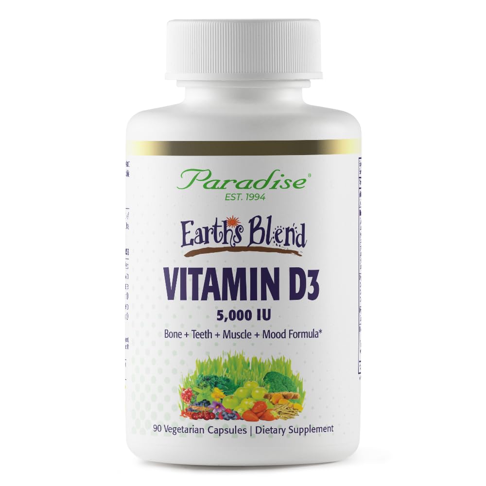 Paradise Herbs Earth's Blend Vitamin D3, Superfoods Base of Probiotics und Organic Alkalizing Greens, Veggies & Berries, 90 Vegetarische Kapseln