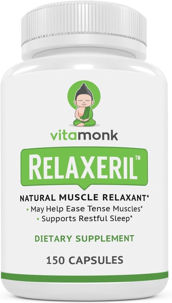 VitaMonk RelaxerilTM All-Natural Muscle Relaxer - Muscle Relaxer Supplement - Komplette Muskel entspannende Formel