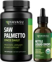 HAVASU NUTRITION Sting Nettle Leaf Extract Flüssigkeitstropfen (60 Portionen) & Saw Palmetto Kapseln (100 Portionen)