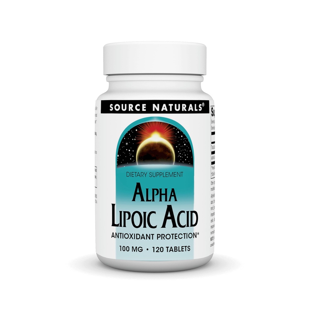 Quelle Naturals Alpha Lipoic Acid Unterstützt gesunde Zucker Stoffwechsel, Leberfunktion & Energie Generation* - 100 mg - 120 Tabletten