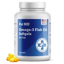 Pet MD – Omega 3 Fish Oil Supplement für Hunde – Haut- und Mantelunterstützung für Hunde – 180 Softgels