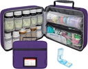 Wählen Sie Large Pill Bottle Organizer mit Pillenschneider, Medizinbeutel, Case, Träger für Medikamente, Vitamine und medizinische Versorgung mit fixierten Taschen – für Home Storage und Reisen