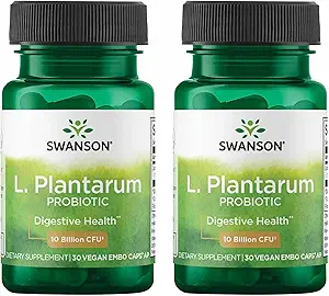 Swanson L. Plantarum - Digestive Supplement Promoting Gastrointestinal Balance & Bowel Regularity - Natural Formula to Help Reduce Bloating - (30 Veggie Capsules) 2 Pack