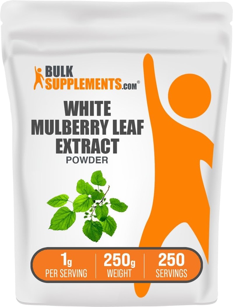BulkSupplements.com White Mulberry Blatt Extrakt Pulver - White Mulberry Extract, Kräuterergänzung - Glutenfrei, 1g pro Servierung, 250g (8.8 oz) (Pack mit 1)