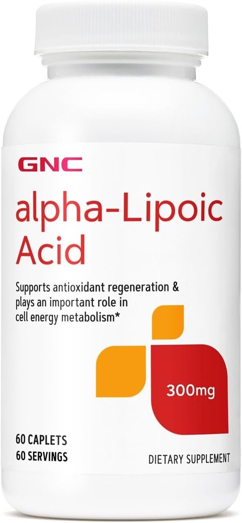 GNC Alpha-Liposäure 300mg, spielt eine wichtige Rolle im Zellenergie-Mebolismus, 60 Zähler