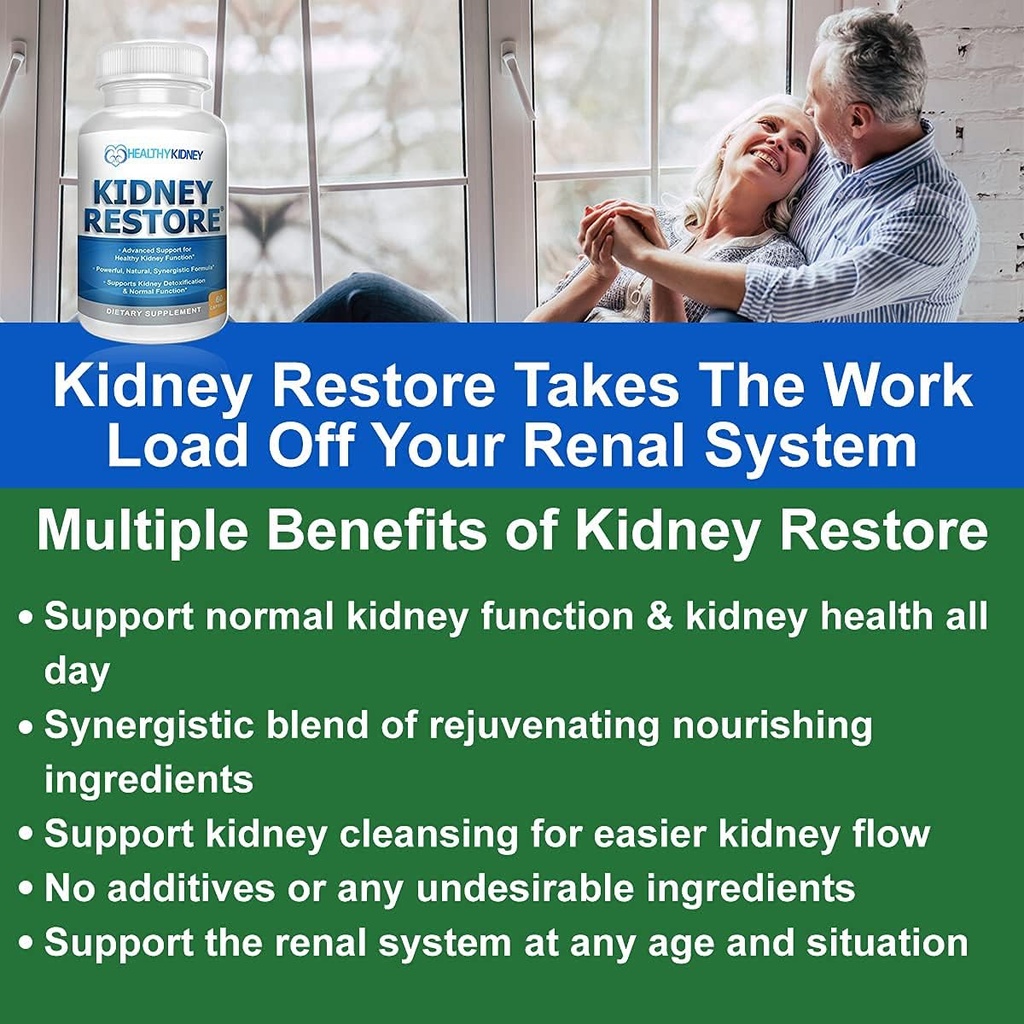 Kidney Cleanse Detox & Repair - Formuliert von Kidney Health Expert Living w/Transplant - US Made Kidneys Support Supplement, Detox & Flush - Nieren Vitamine 120 Kapseln