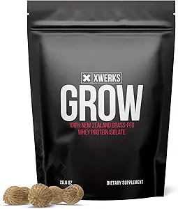 Xwerks Grow 100% Neuseeland Gras Fed Whey Protein, 23g Pure Isolate Protein Pulver pro Servierung, All Natural Paleo und Keto Friendly, Soy Free Gluten Free Easy to Digest, Peanut Butter, 30 Portionen