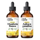 Wild & Organic Rhodiola Rosea Tinktur 4 oz & Ashwagandha Tinktur 4 fl oz