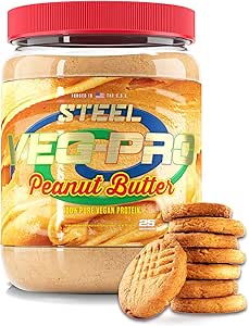 Stahl Ergänzungen Veg-PRO | Vegan Protein Pulver, Peanut Butter | 25 Portionen (1.65lbs) | Protein mit BCAA Aminosäure | Glutenfrei | Non Dairy | Low Carb Formel | Artficial Flavoring