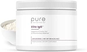 Pure Therapro Rx Elite IgG Immunoglobulin Ergänzung Pulver, 60 Servierungen, 1100 mg IgG, IGA & IgM Serum abgeleitete Immunoglobuline, Unflavored, Gluten, Dairy & GMO freie Colostrum Supplement Alternative