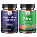 Bundle of High Absorption Magnesium Sleep Supplement - Melatonin-Free Calm Magnesium für Schlaf und Zink 50mg Immununterstützung - Zink Complex Supplement für Immunsystem