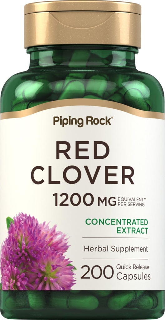 Piping Rock Red Clover Supplement | 200 Capsules | Herbal Blossom Extract | For Women and Men | Non-GMO, Gluten Free