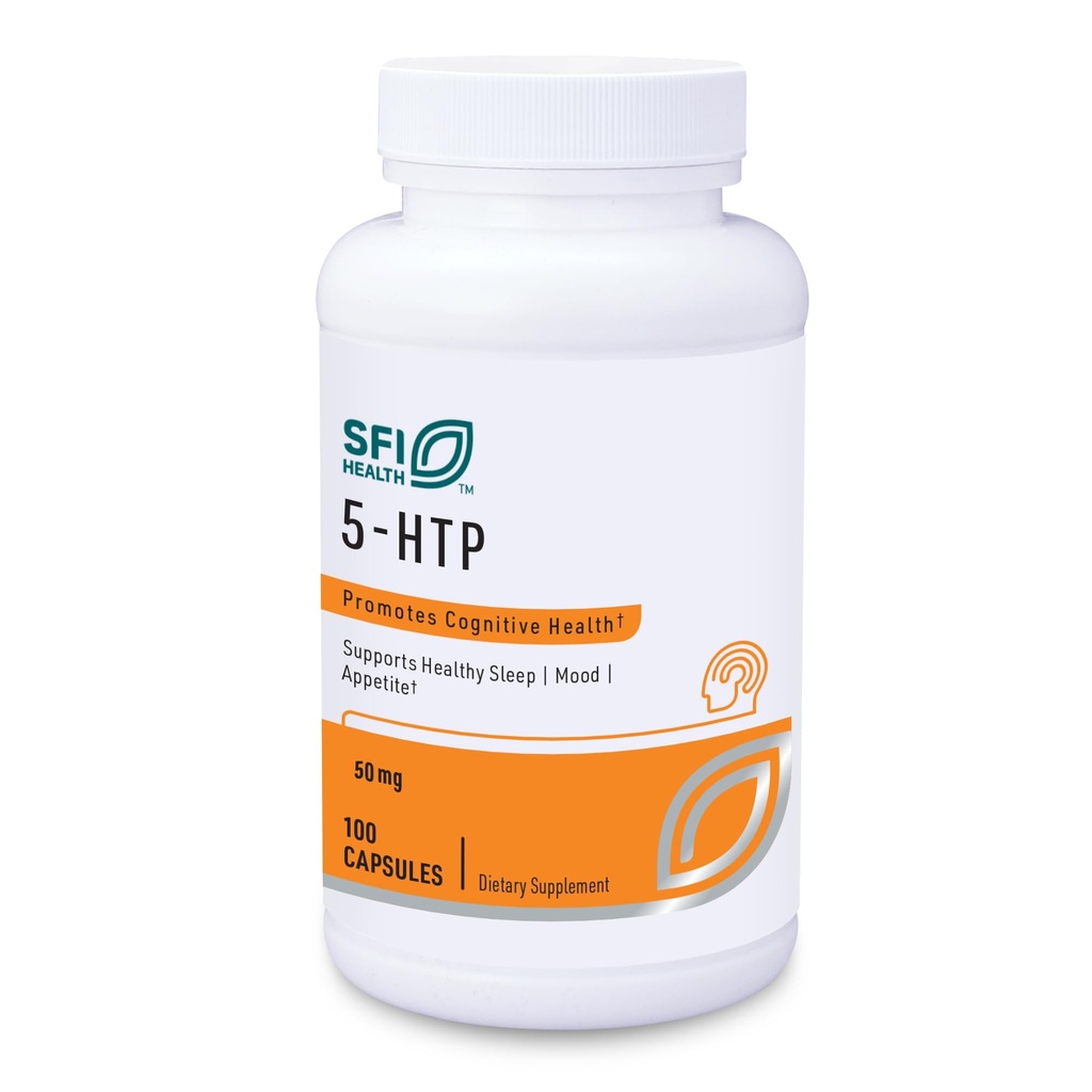 Klaire Labs SFI Health 5-HTP 50 mg - Allergiker 5-HTP von Griffonia Seed Extract - Hydroxytryptophan Serotonin Support Supplement zur Förderung von Stimmung (100 Kapseln)