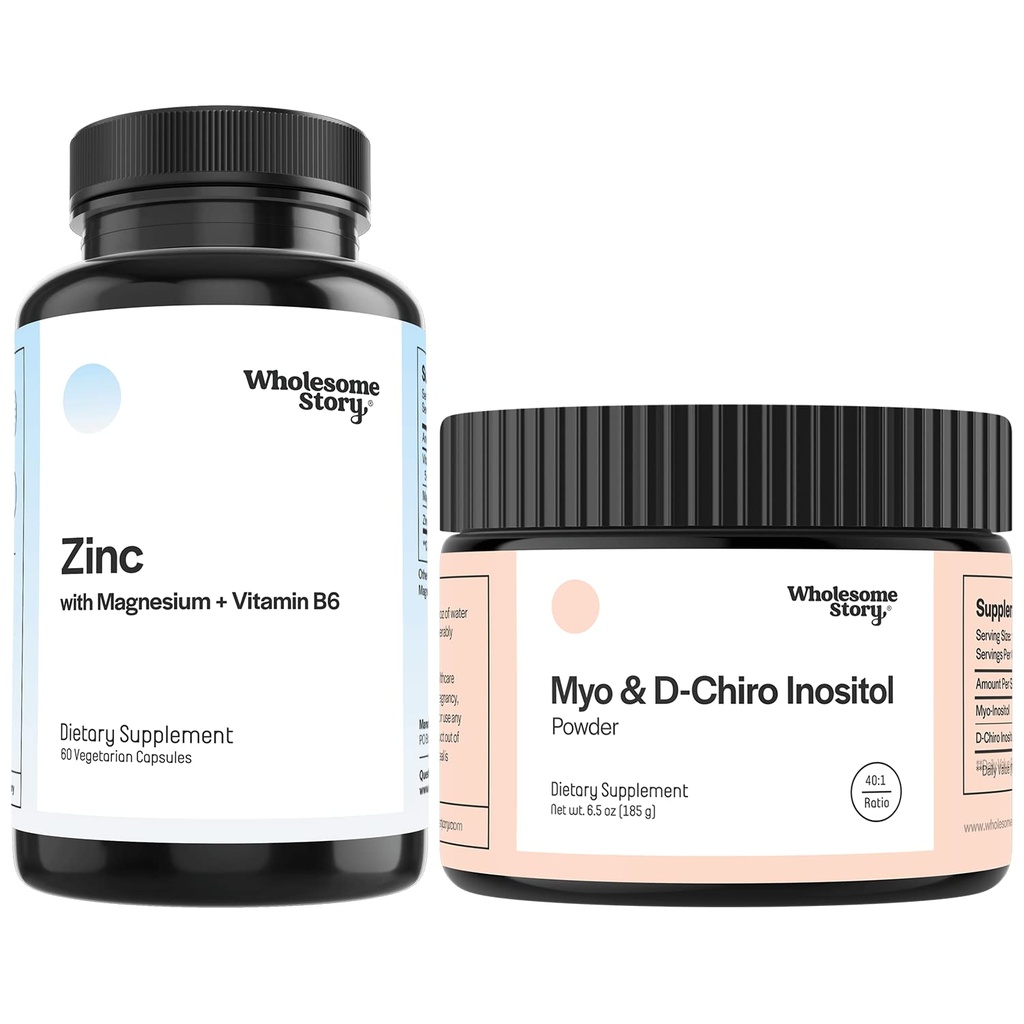 Zink, Magnesium + Myo & D Chiro Inositol | Zink Picolinat, Magnesium Glycinat, Vitamin B6 + Myo& D-Chiro Inositol Pulver | Reproduktions- und Fertilitätsgesundheit | 30 & 90 Tage Versorgung