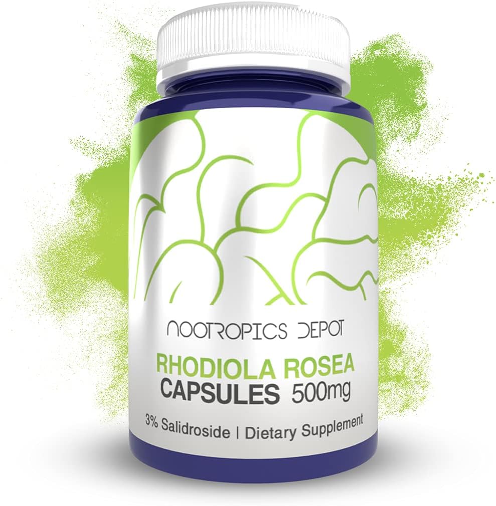 Rhodiola Rosea Kapseln | 500mg | 3% Salidroside | 120 Count | Adaptogen Herb | Ayurvedic Supplement | Unterstützt gesunde Stress Levels | fördert Gehirngesundheit