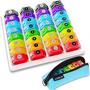 Monatliche Pille Organizer 1-Time a-Day: 30 Tage Pille Organizer mit Etiketten, Portable monatliche Pille Box, Month Pille Holder ith Tragbare Reißverschluss Tasche für Vitamin, Medizin, Fischöl, Beilagen