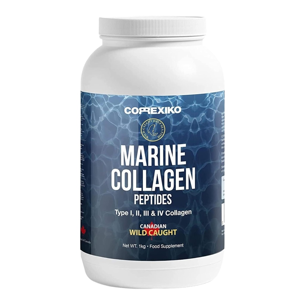 Hydrolysed Marine Collagen Peptides Powder. Canadian Wild-Caught Fish Skin(Not Scales)-Colageno Hidrolizado en Polvo-Vital Protein Supplement für Haut, Haar, Gelenke und Verdauung, Marine Powder (1kg)