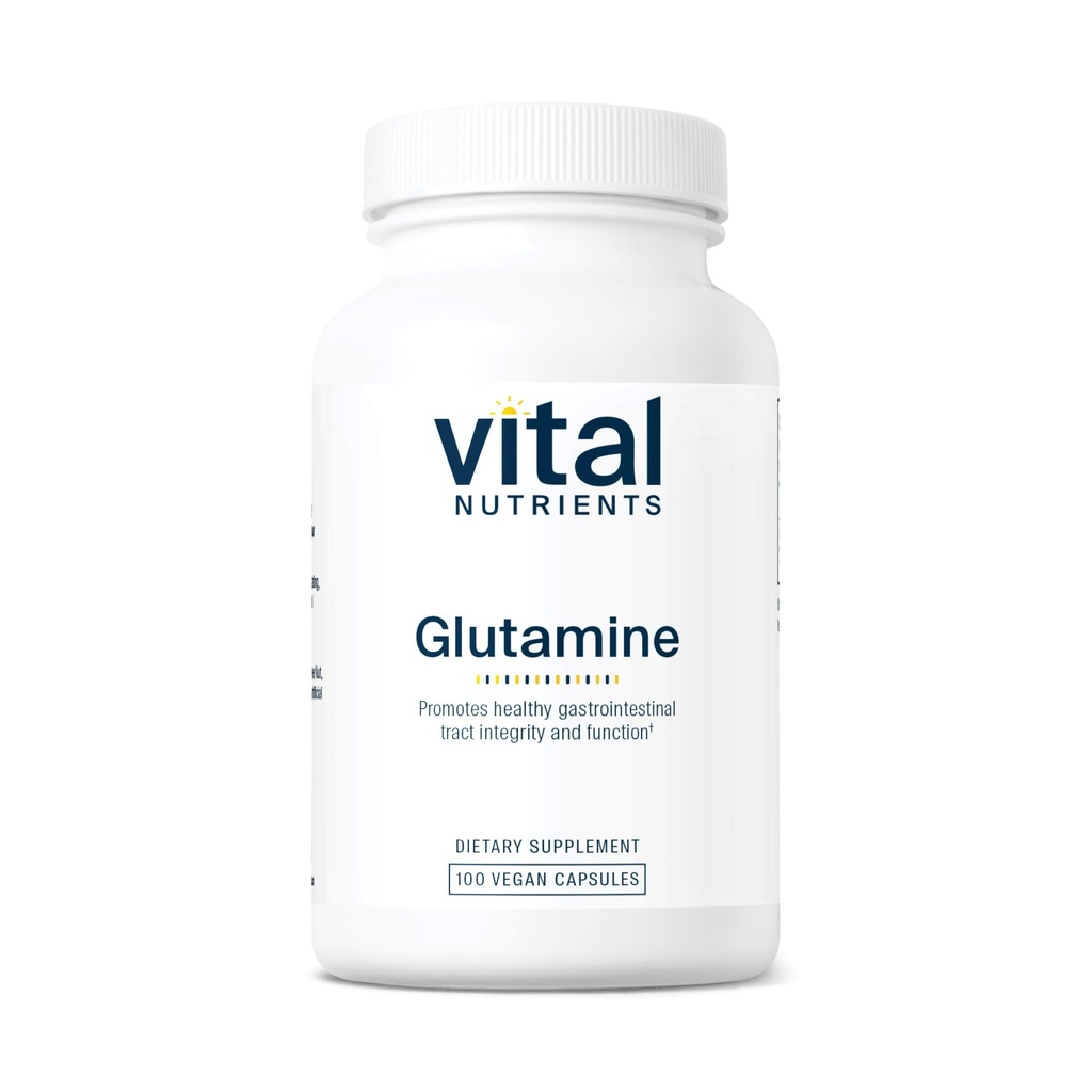 Vital Nährstoffe Glutamin | 3400mg L-Glutamin | Gesunde gastrointestinale Traktfunktion | Gluten, Dairy, Soy Free | Non-GMO | 90 Glutamine Kapseln