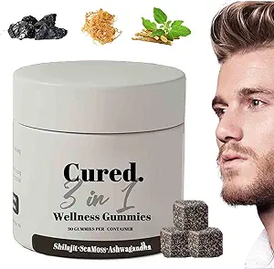 Kuriert 3 in 1 Gummi, 3 in 1 Shilajit Gummies für Männer, Shilajit Gummies für Männer, Pure Shilajit Gummies für Männer, 30 Tage Versorgung pro Flasche